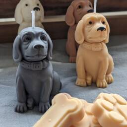 Dog Soy Wax Candle - Puppy Candle, Pet Memorial Gift - thumbnail 2