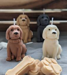 Dog Soy Wax Candle - Puppy Candle, Pet Memorial Gift - thumbnail 1