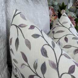 Voyage Cervino Handmade Cushion Cover, Lilac Leaf Design Pillow Decorative Throw Double Sided - Countryside Home Decor - thumbnail 2
