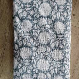Kantha Quilt, Gray Quilt, Indian Kantha, Queen Size Throw, Decoratives Bedding Bedcover, Bedspread, Block Print - thumbnail 3
