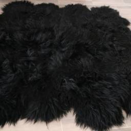 Genuine Octo Natural Black Icelandic Sheepskin Rug, Pelt, Giant Throw - thumbnail 2