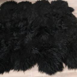 Genuine Octo Natural Black Icelandic Sheepskin Rug, Pelt, Giant Throw - thumbnail 4