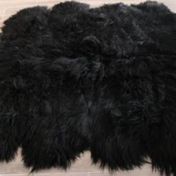 Genuine Octo Natural Black Icelandic Sheepskin Rug, Pelt, Giant Throw - thumbnail 3