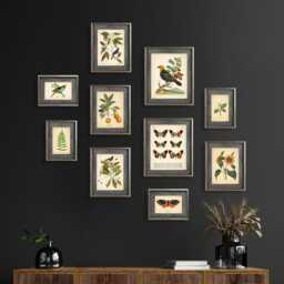 Set Of 10 Vintage Botanical Prints Poster Flower Butterfly Sunflower Fern Leaf Rose Bird Wall Art Cottage - thumbnail 3