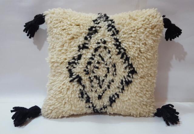 Beni Ourain Pillow Handmade Moroccan Pillows 100% Wool - image 1