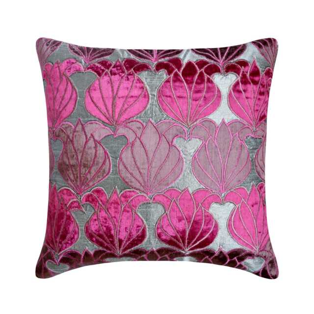 "Designer Lotus, Art Deco Throw Cushion Cover 16""x16" - image 1
