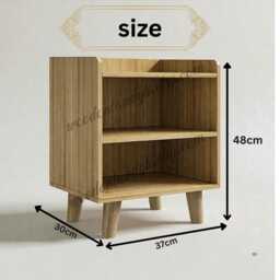 Modern Bedside Table With Shelves Minimal Nightstand Side For Bedroom Living Room - thumbnail 4