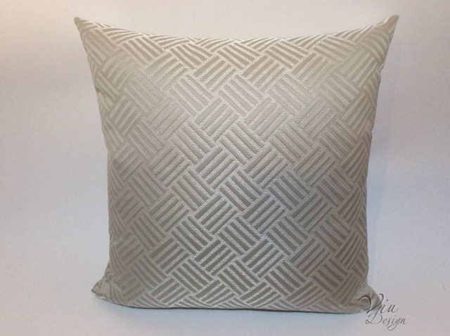 Jacquard Pillow, Modern & Minimalist, Stripes Geometry, Lightgrey/Silver Grey - image 1