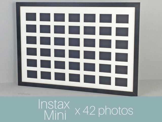 Instax Mini Multi Aperture Wooden Frame. Holds Forty Two Sized Photos. A2. Portrait Or Landscape. Shows Photo Only - Not Border - image 1