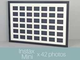 Instax Mini Multi Aperture Wooden Frame. Holds Forty Two Sized Photos. A2. Portrait Or Landscape. Shows Photo Only - Not Border - thumbnail 1
