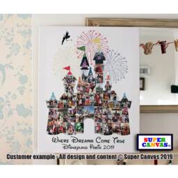 Disneyland Paris Florida Castle Shape Personalised Custom Photo Picture Collage Framed Print & Canvas Options Birthday Gift Present - thumbnail 1