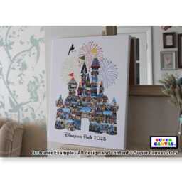 Disneyland Paris Florida Castle Shape Personalised Custom Photo Picture Collage Framed Print & Canvas Options Birthday Gift Present - thumbnail 4