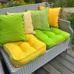 100% Cotton Box Cushion For Garden Seating, Festival Floor - thumbnail 3