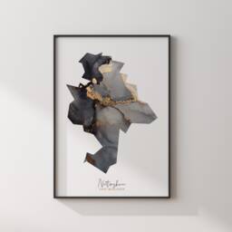 Nottingham Map Black & Gold Wall Art Print - East Midlands England United Kingdom Great Britain - thumbnail 3