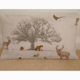 Cushion Cover Deer Stag Fox Owl Rabbit Squirrel Pillow Sham Autumn Tree Wildlife 12x16 12x20 20x26 Bolster Case Slip Pillowcase - thumbnail 2