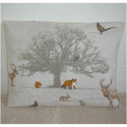 Cushion Cover Deer Stag Fox Owl Rabbit Squirrel Pillow Sham Autumn Tree Wildlife 12x16 12x20 20x26 Bolster Case Slip Pillowcase - thumbnail 3
