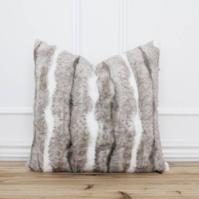 Faux Fur Pillow Cover Textured Pillows Farmhouse Modern Neutral Throw Rustic - Gavin - image 1