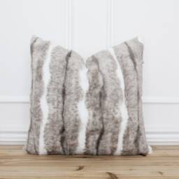 Faux Fur Pillow Cover Textured Pillows Farmhouse Modern Neutral Throw Rustic - Gavin - thumbnail 1
