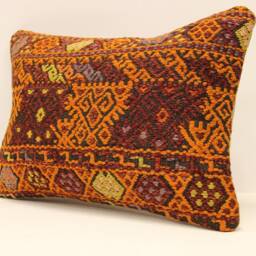 Throw Lumbar Kilim Pillow 14x20 in - 35x50 cm Boho Pillowcover Kilim Cushion Cover Tribal Pillow 4Bef-476 - thumbnail 3
