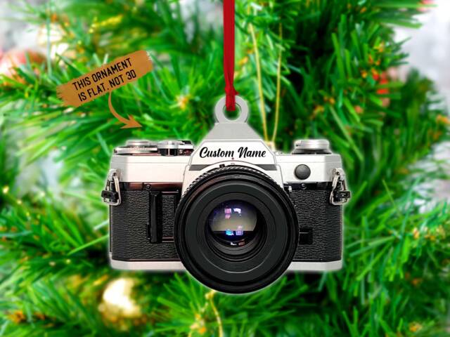 Personalized Camera Christmas Ornament, Ornament Lover, Golf Cart Family Tree Decor, Flat Keychain - image 1