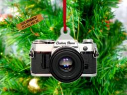 Personalized Camera Christmas Ornament, Ornament Lover, Golf Cart Family Tree Decor, Flat Keychain