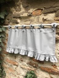 Gray Valance Modern Farmhouse Ruffled Curtains Cottage Tab Top Valances Simple French Country Window Treatment Custom Size Kitchen Curtain