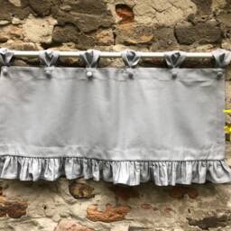 Gray Valance Modern Farmhouse Ruffled Curtains Cottage Tab Top Valances Simple French Country Window Treatment Custom Size Kitchen Curtain - thumbnail 4
