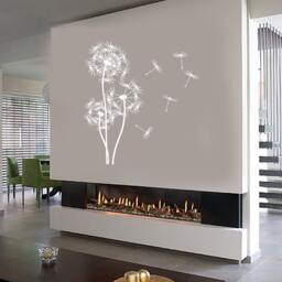 Wall Vinyl Decal Dandelions Bouquet Of Flowers Blowing Seeds Puffball Flower Ornament Modern Home Decor - #1126Di - thumbnail 3