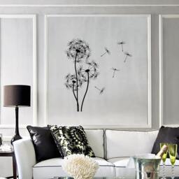 Wall Vinyl Decal Dandelions Bouquet Of Flowers Blowing Seeds Puffball Flower Ornament Modern Home Decor - #1126Di - thumbnail 2
