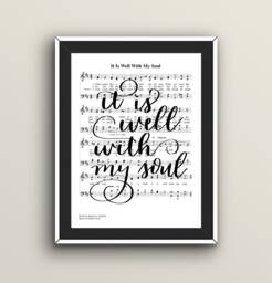 Hymn Wall Art With It Is Well With My Soul Sheet Music - thumbnail 1