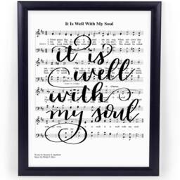 Hymn Wall Art With It Is Well With My Soul Sheet Music - thumbnail 3