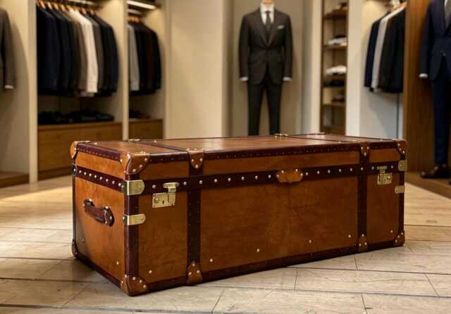 Steamer Style Living Decor, Large Centre Room Coffee Storage Chest, English Handmade - image 1