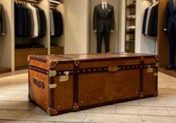 Steamer Style Living Decor, Large Centre Room Coffee Storage Chest, English Handmade - thumbnail 1