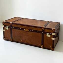Steamer Style Living Decor, Large Centre Room Coffee Storage Chest, English Handmade - thumbnail 2