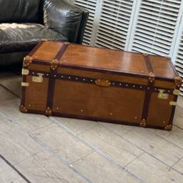 Steamer Style Living Decor, Large Centre Room Coffee Storage Chest, English Handmade - thumbnail 4