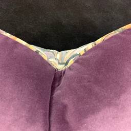 Boeme Luxury Designer Contemporary Taupe Grey Mauve Velvet Cushion Throw Pillow Cover - thumbnail 3