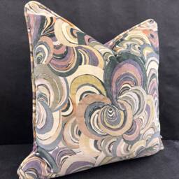 Boeme Luxury Designer Contemporary Taupe Grey Mauve Velvet Cushion Throw Pillow Cover - thumbnail 4