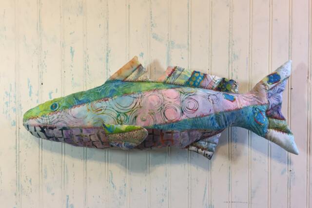 "Fish Throw Pillow ~ Redfish Batik #rf022 Is A Large 25.5""x 10" - image 1