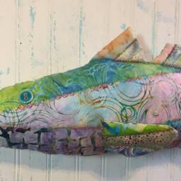 "Fish Throw Pillow ~ Redfish Batik #rf022 Is A Large 25.5""x 10" - thumbnail 2