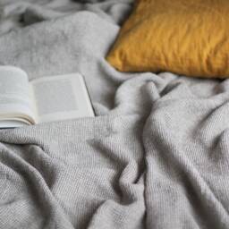Heavy Weight Linen Blanket - Wide Waffle 100% Bedspread Natural Undyed Fabric Bed Cover 650G/M2 - thumbnail 2