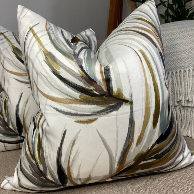 Scatter Cushion Cover, Leaf Design Pillow Alvaro Fabric By Harlequin Palm Trees 100% Satin Cotton Handmade in UK Double Sided - image 1