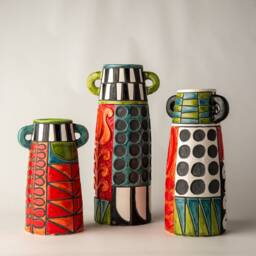 Handmade Vase For Tall Flowers - One - Choose From 3 Ceramic Made To Order Kantha - thumbnail 3
