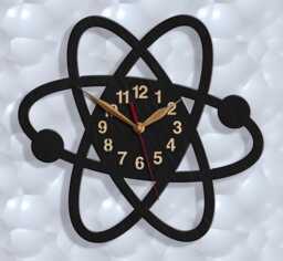 Wall Clock Atom 12-18Inch Lab Life, Science, Scientist Gift Large, Natural History Classroom Decor - thumbnail 1