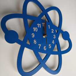 Wall Clock Atom 12-18Inch Lab Life, Science, Scientist Gift Large, Natural History Classroom Decor - thumbnail 2