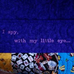 "Personalized I Spy Pieced Throw Quilt, ~40"" X 51" - thumbnail 2