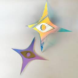 Sparkle Eye Reflector Set - Of 2 Mirrors Wavy Acrylic Mirror Wiggly Amorphic Retro Object - thumbnail 2