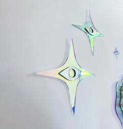 Sparkle Eye Reflector Set - Of 2 Mirrors Wavy Acrylic Mirror Wiggly Amorphic Retro Object - thumbnail 1
