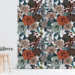 Classic Roses Removable Wallpaper, Traditional, Watercolor, Wall Mural, Garden Decal, Self Adhesive #141 - thumbnail 2