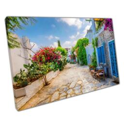 Vibrant Bodrum Street Scene Canvas Print - Turkish Coastal City Photography For Home & Office Decor - thumbnail 1