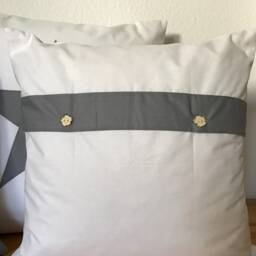 Country Style Cushion Cover, Decorative Pillow, Pillow With Star White/Gray 50x50cm - thumbnail 2